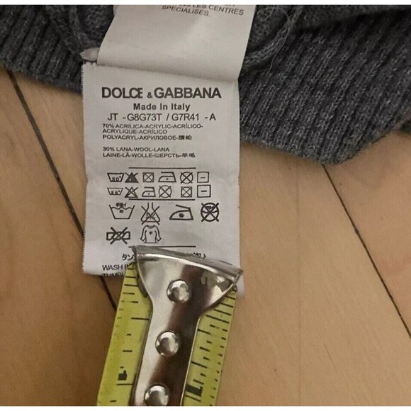 Dolce & Gabbana Men’s  V Neck Back Logo Wool V-neck Sweater Jumper Black Fits S - Picture 9 of 11